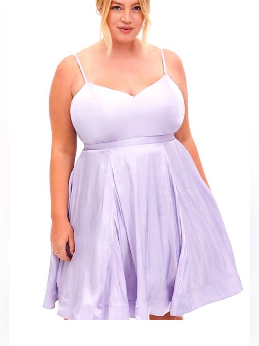 Torrid lavender dress shimmer iridescent satin party romantic evening Size12 NWT